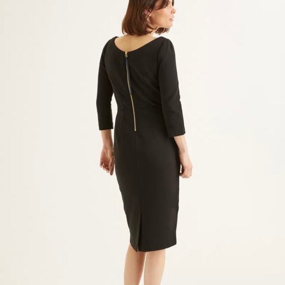 Boden Dresses & Skirts - BODEN | Aurelia Ottoman Dress Midi Exposed Zipper Fitted 3/4 Sleeve | Size 12
